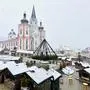 Die Basilika in Mariazell ist schon leicht mit Schnee bedeckt