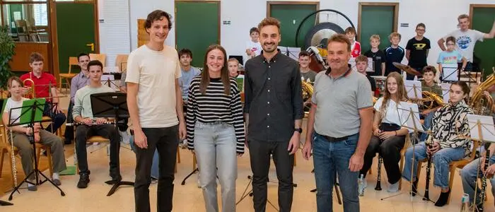 Daniel Mascher, Lea Tiefenbacher, David Lanner und Heribert Spieß