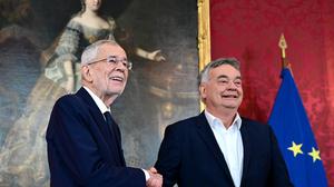 Bundespräsident Alexander Van der Bellen und Grünen-Bundessprecher Werner Kogler 