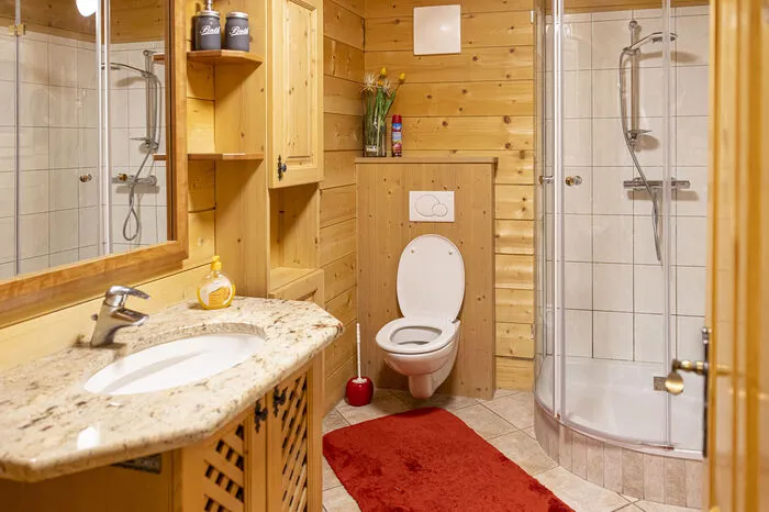 Zwei Toiletten, aber nur eine Dusche gab es für die Promis und ihre Begleitungen.