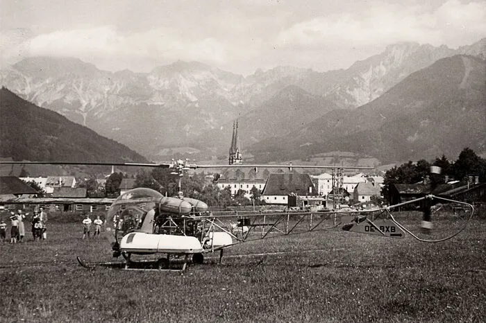 Mitte der 1950er Jahre kam es im Gesäuse zum ersten Hubschraubereinsatz