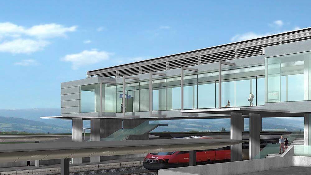 So wird der neue Bahnhof in Kühnsdorf aussehen – er soll mit einem fernverkehrstauglichen Bahnsteig ausgeführt werden