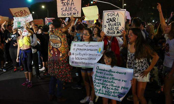 Demonstranten in Brasilia