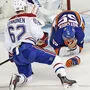 Artturi Lehkonen erwischte Johnny Boychuk mit der Kufe im Gesicht