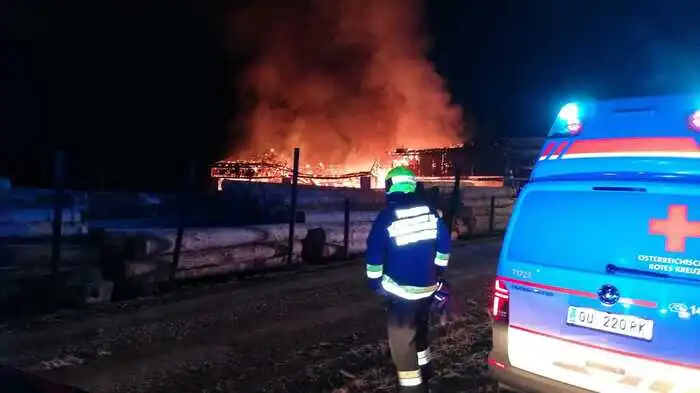 Im steirischen Deutschfeistritz (Bezirk Graz-Umgebung) ist in der Nacht auf Mittwoch die Produktionshalle eines Sägewerks abgebrannt.