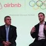IOC-Chef Thomas Bach und Airbnb-Co-Gründer Joe Gebbia