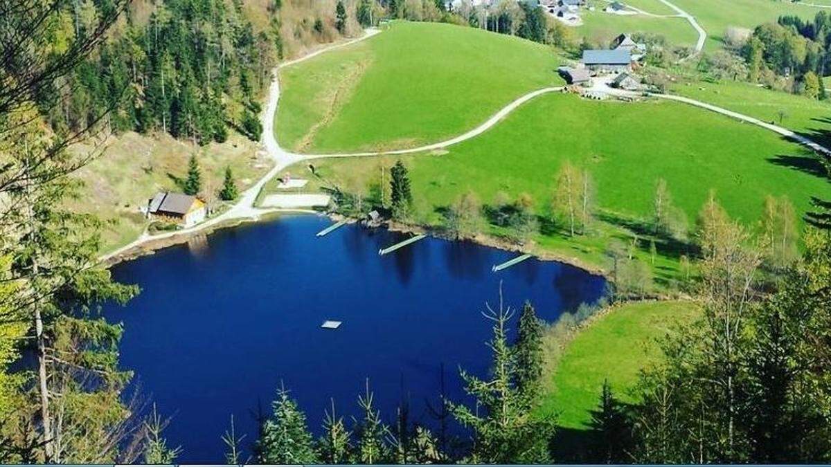 Der idyllisch gelegene Sommersbergsee - der einzige See in der Gemeinde Bad Aussee