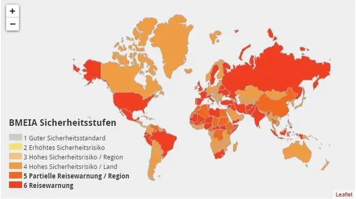 In allen Ländern gilt ein erhöhtes Sicherheitsrisiko