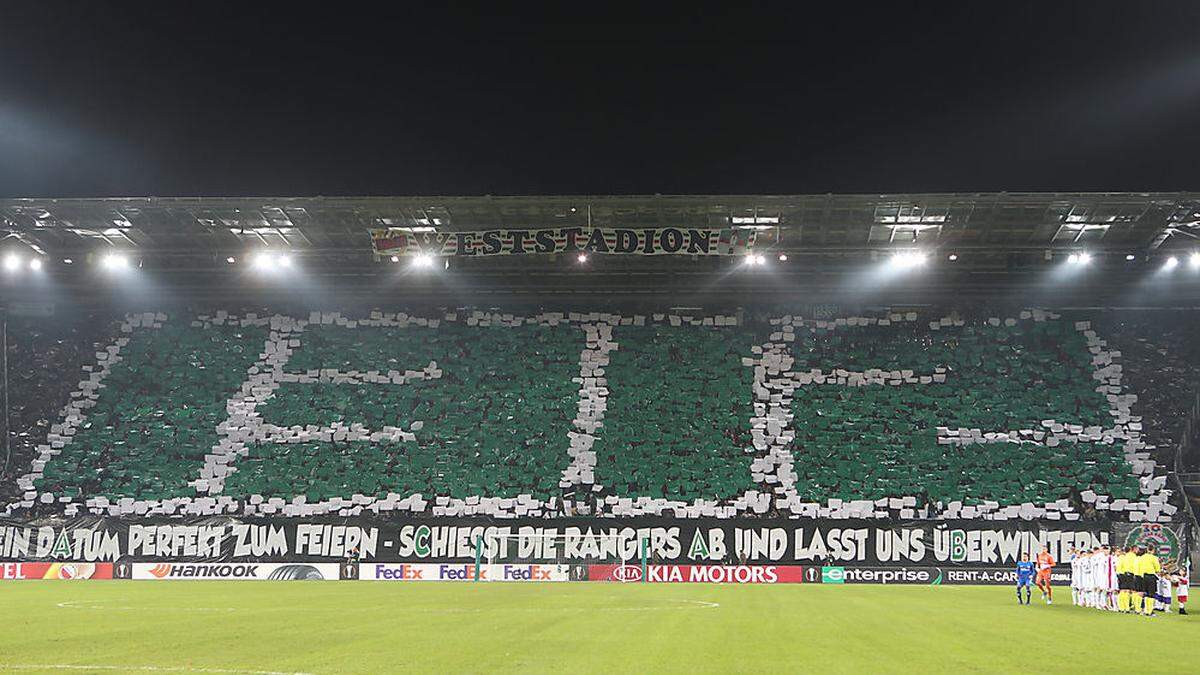 Die &quot;1312&quot;-Choreo vom Rapid-Spiel gegen Glasgow