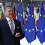 European Commissioner for Trade and Economic Security Maros Sefcovic arrives for a meeting of EU trade ministers at the European Council building in Brussels, Thursday, May 15, 2025. (AP Photo/Omar Havana)