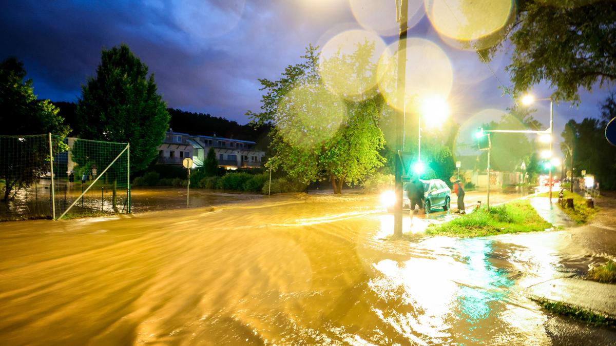 Überschwemmung in Andritz am 8. Juni 2024