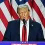 Former US President and Republican presidential candidate Donald Trump speaks during an election night event at the West Palm Beach Convention Center in West Palm Beach, Florida,  on November 6, 2024. Republican former president Donald Trump closed in on a new term in the White House early November 6, 2024, just needing a handful of electoral votes to defeat Democratic Vice President Kamala Harris. (Photo by Jim WATSON / AFP)