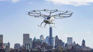 Der Volocopter 2X während eines Demonstrationsfluges im November 2023 in New York