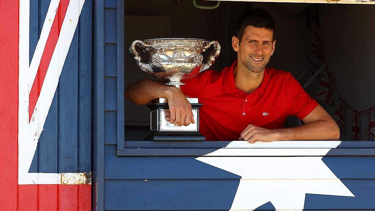 Novak Djokovic nach seinem heurigen Australian-Open-Triumph