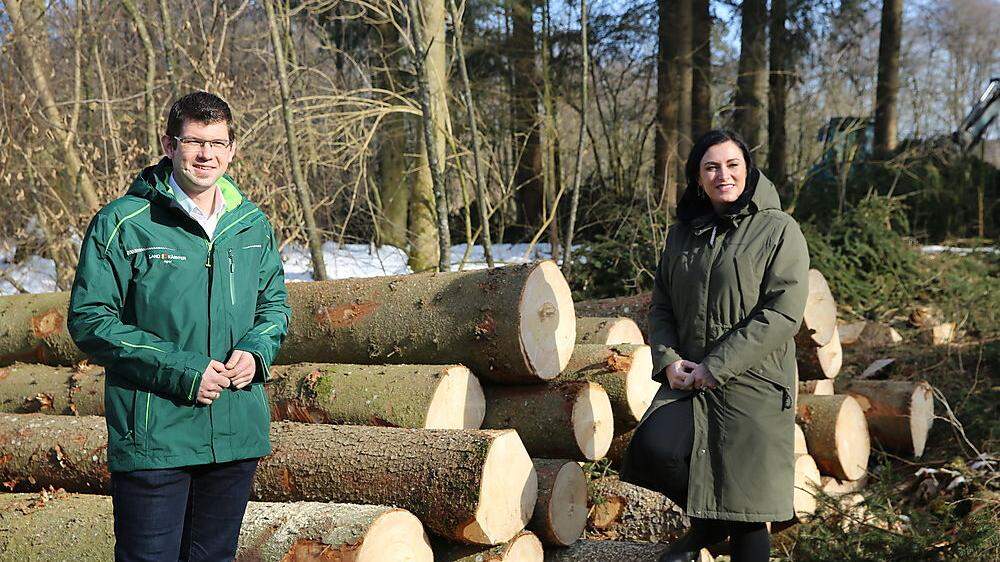 Landesrat Martin Gruber und Ministerin Elisabeth Köstinger wollen Kärntner Wälder „klimafit“ machen