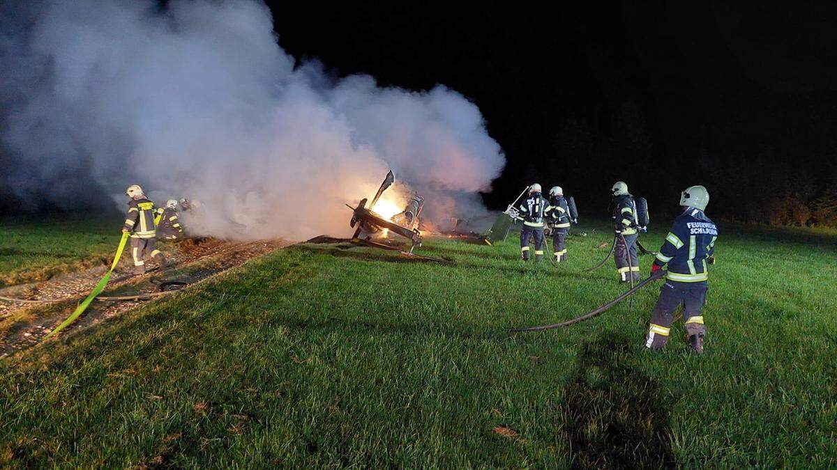 AB-212 ging nach Landung in Flammen auf
