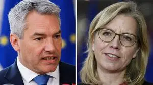 Bundeskanzler Karl Nehammer und Klimaschutzministerin Leonore Gewessler