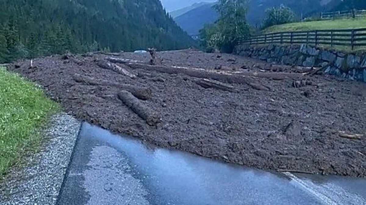 Die Mure in Plon führte zur Straßensperre