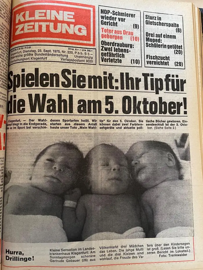 Drillinge: Die Sensationsbabys von 1975 feiern Geburtstag