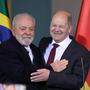 Brasiliens Präsident Luiz Inácio Lula da Silva mit dem deutschen Bundeskanzler Olaf Scholz: Bekenntnis zum EU-Mercosur-