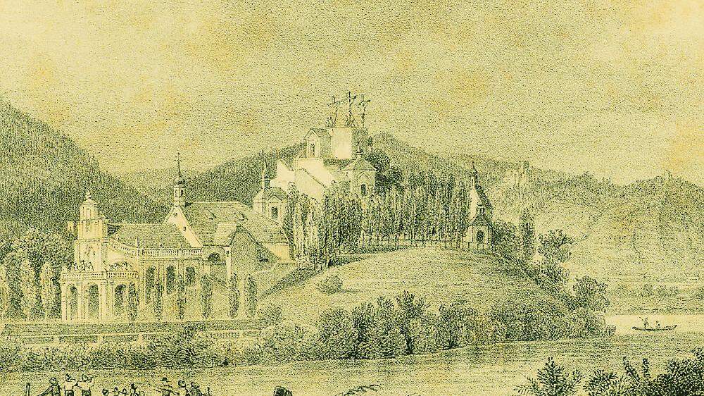 Der Kalvarienberg auf einem Stich von Josef Kuwasseg aus dem Jahr 1850 