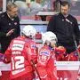 KLAGENFURT,AUSTRIA,09.OCT.20 - ICE HOCKEY - ICE Hockey League, Klagenfurter AC vs Villacher SV. Image shows head coach Petri Matikainen, assistant coach Juha Vuori, Sebastian Dahm, David Maier and Johannes Bischofberger (KAC).
Photo: GEPA pictures/ Daniel Goetzhaber