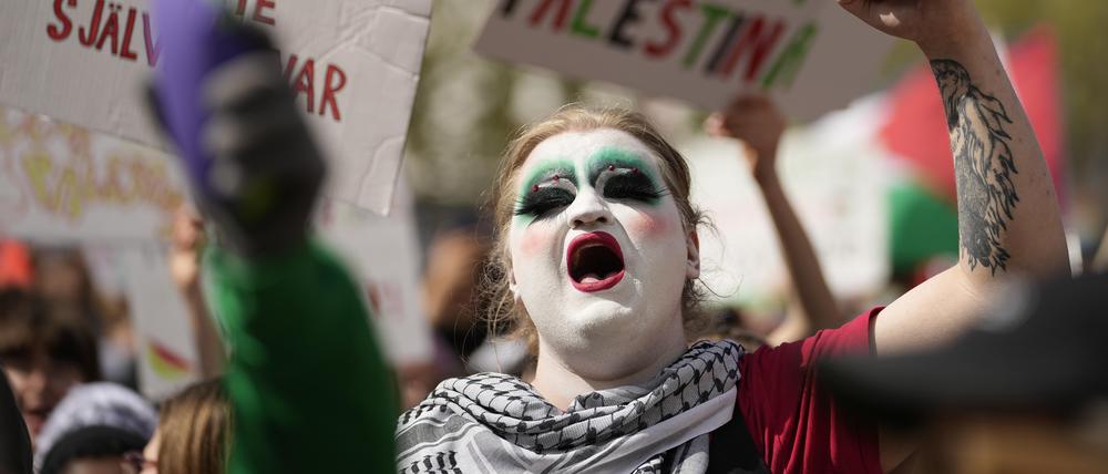 Pro-Palästina-Proteste in Malmö gegen das Antreten Israels in Zeiten des Gaza-Krieges 