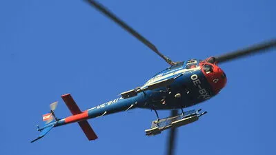 Aus der Luft unterstützte der Polizeihubschrauber die Fahndung