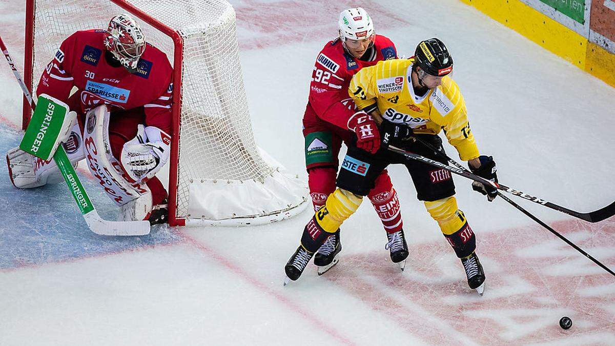 Eine ganz enge Parite war die Partie zwischen den Vienna Capitals und dem KAC