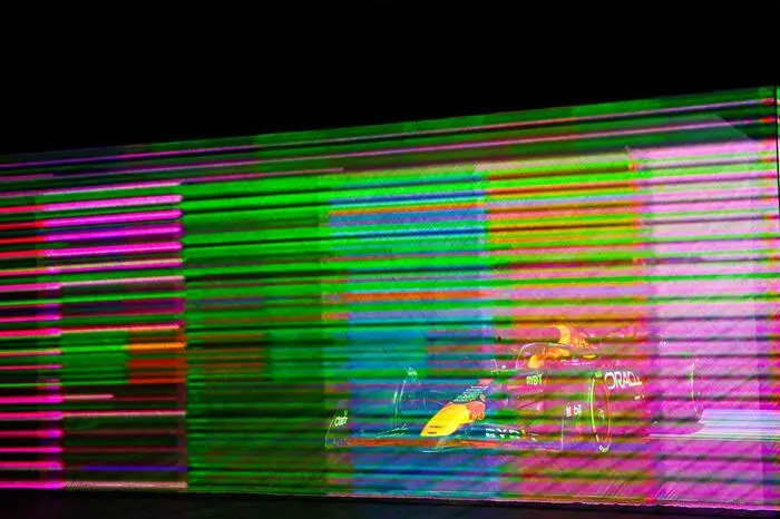 MILTON KEYNES, ENGLAND - FEBRUARY 14: The RB20 is pictured behind a screen ahead of the Oracle Red Bull Racing RB20 car launch at Red Bull Racing Factory on February 14, 2024 in Milton Keynes, England. (Photo by Mark Thompson/Getty Images for Red Bull Racing) // Getty Images / Red Bull Content Pool // SI202402150708 // Usage for editorial use only //