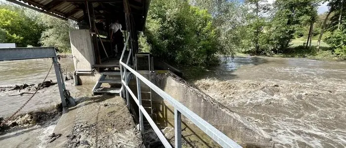 Weil Überschwemmungen wie hier im Mai 2024 bei der Wachmann-Mühle immer häufiger werden könnten, beschäftigt man sich im Rahmen der Naturgefahrentagung in Ebersdorf mit diesen Phänomenen