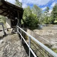 Weil Überschwemmungen wie hier im Mai 2024 bei der Wachmann-Mühle immer häufiger werden könnten, beschäftigt man sich im Rahmen der Naturgefahrentagung in Ebersdorf mit diesen Phänomenen