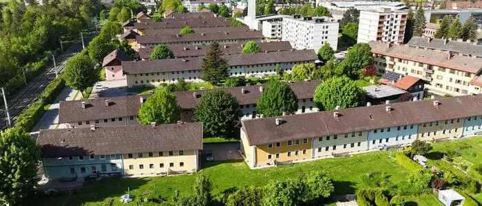 Die Südtirolersiedlung in Lienz aus der Vogelperspektive