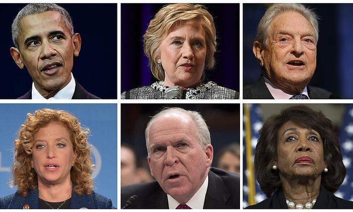 Barack Obama, Hillary Clinton, George Soros, Debbie Wasserman Schultz, John Brennan,Maxine Waters 