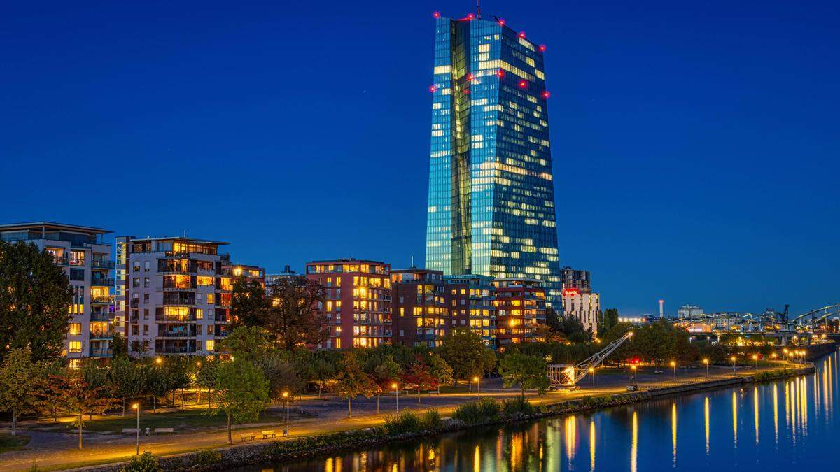 Die Europäische Zentralbank EZB in Frankfurt