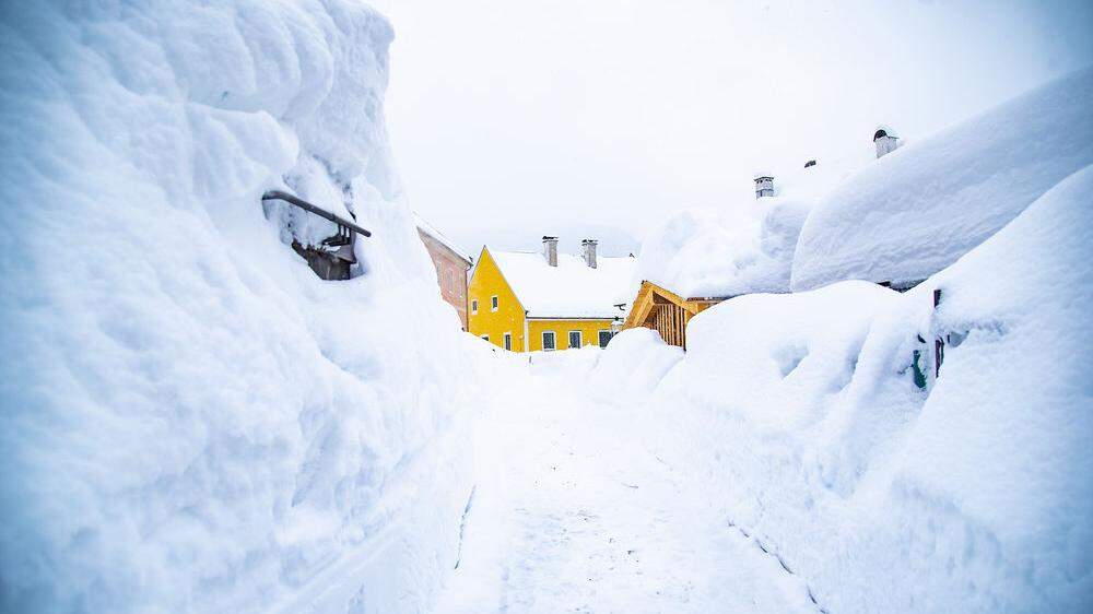 Ungeheure Schneemassen in der Obersteiermark: Dieses Foto wurde genau vor einer Woche in Mariazell aufgenommen
