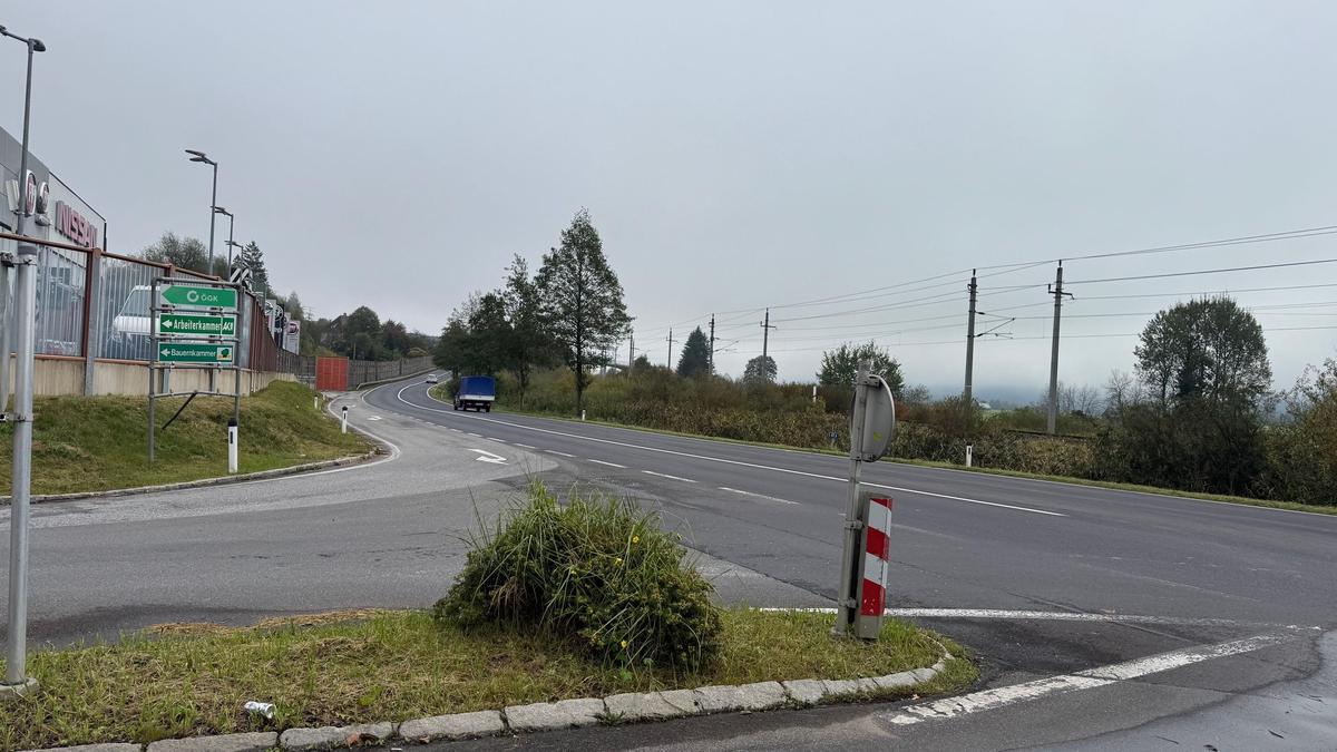 Das betroffene Stück der B 320 bei Liezen West