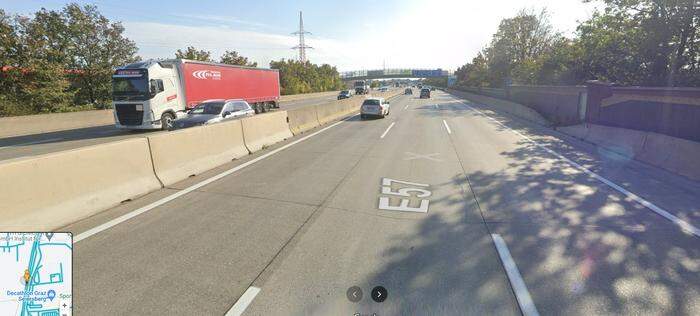 In diesem Autobahn-Abschnitt vor Seiersberg passierte der Unfall