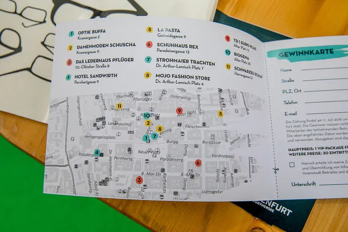 Folgende Betriebe waren mit dabei: Optik Buffa, Schwarzes Schaf - Barista Café, Biogena, Schuhhaus Rex, Mojo, Das Lederhaus Albert Pflüger, Strohmaier Trachten Klagenfurt, Sandwirth, La Pasta, 1 Euro Plus und Schuscha.