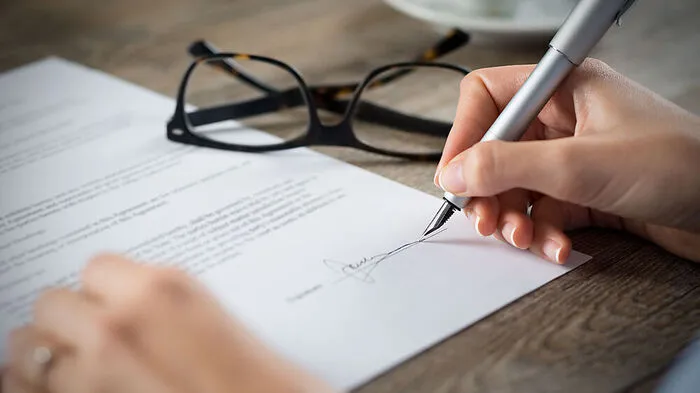 Schriftliche Vereinbarung mit Unterschriften