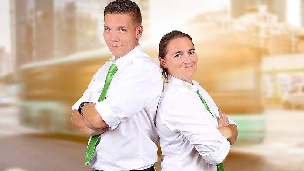 Für die Graz-Linien bei der EM: Die Fahrer Manuel Tosold und Helga Rauscher