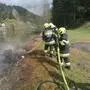 Die Feuerwehren Neuberg und Krampen rückten aus um den Brand zu bekämpfen
