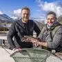 Stefan Glantschnig und Berufsfischer Markus Limarutti am Weißensee.