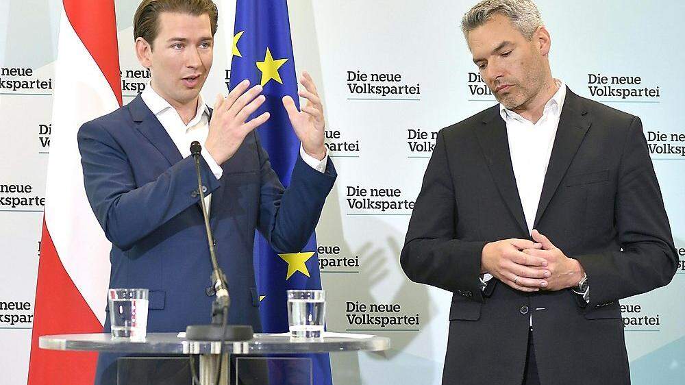 Haben derzeit einigen Erklärungsbedarf: ÖVP-Chef Sebastian Kurz und sein Generalsekretär Karl Nehammer