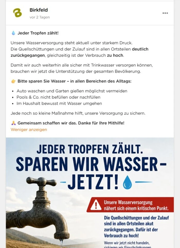 Das Posting aus Birkfeld