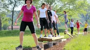 Im Motorikpark Gamlitz stehen Besuchern 41 Stationen für Konditions-, Koordinations- und Motorik-Training zur Verfügung