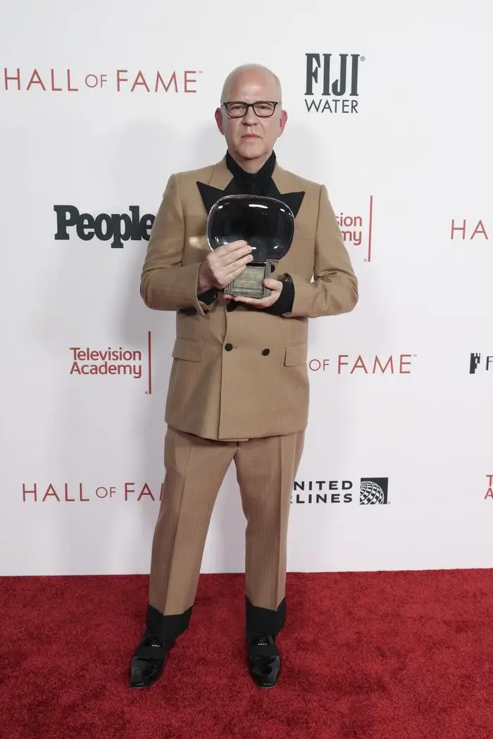 IMAGE DISTRIBUTED FOR THE TELEVISION ACADEMY - Ryan Murphy is inducted into the 27th Television Academy Hall of Fame on Saturday, Aug. 16, 2025 at the JW Marriott L.A. LIVE in Los Angeles. (Photo by Mark Von Holden/Invision for the Television Academy/AP Images)