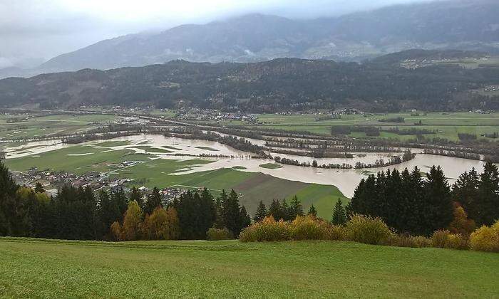Überflutungen bei Amlach