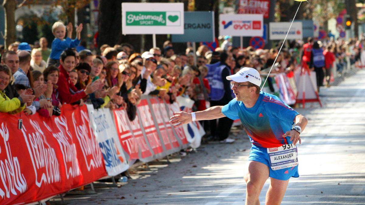 Alexander Mai bei seinem ersten Graz-Marathon als Pacemaker im Jahr 2012.