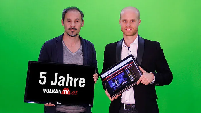 Produktionsleiter Günter Tuscher (li.) und Geschäftsführer Jürgen Tackner sind die Motoren von „Vulkan TV“.